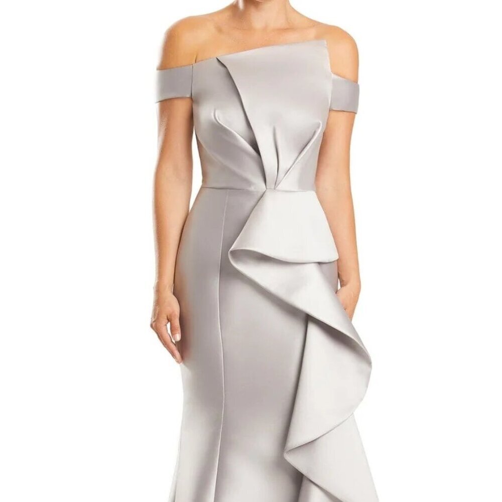 SALE NWT Alexander by Daymor 1873F23 Evening Dress Silver/Taupe Size 4